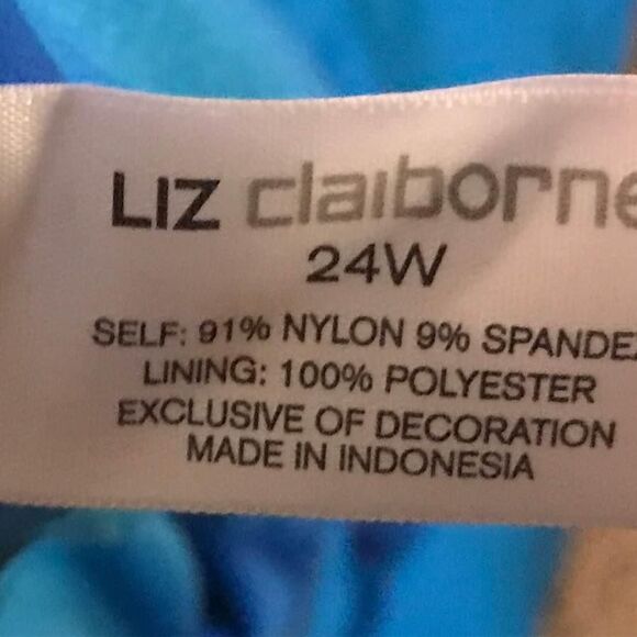 Liz Claiborne plus size 24W Blue two piece swimsuit bathing suit - Picture 5 of 5